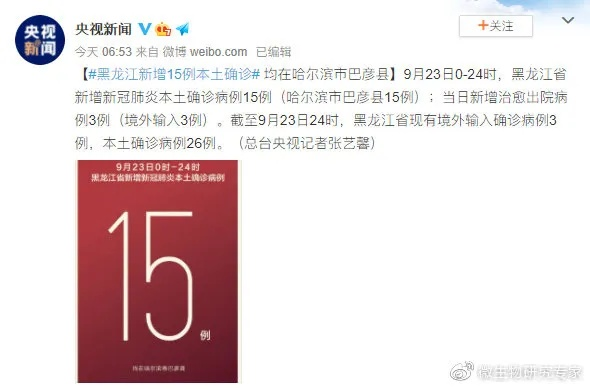 黑龙江新增确诊15例,黑龙江新增15例本土确诊