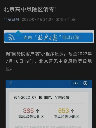 北京市高风险地区清零.北京市高风险地区清零!目前