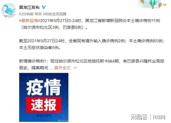 黑龙江新增本土确诊11例︰(黑龙江新增本土确诊11例在哪)