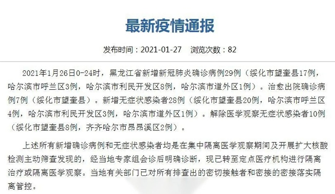 黑龙江新增本土确诊病例10例︰(黑龙江新增本土确诊病例10例是哪里的)
