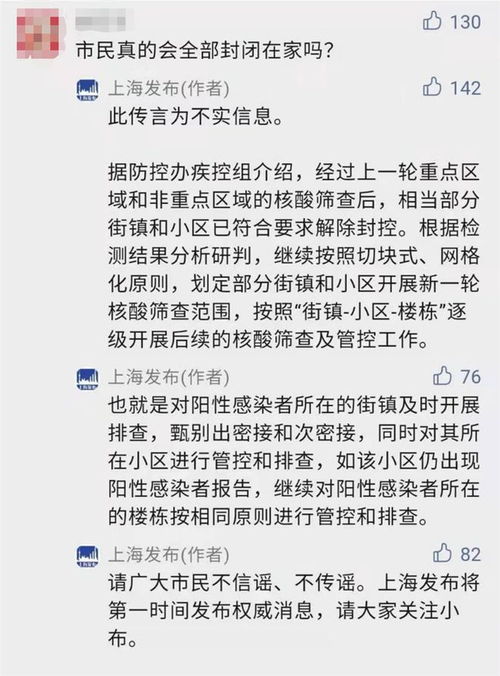 上海回应大面积封控传言︰(官方辟谣上海将大面积停) 上海回应大面积封控传言︰(官方辟谣上海将大面积停)