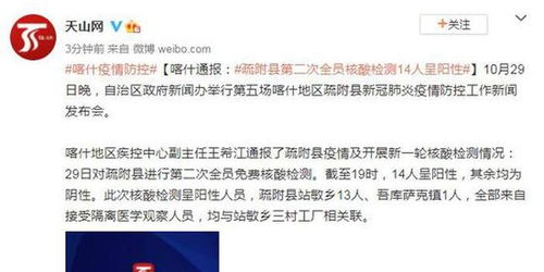 喀什最新核酸检测14人呈阳性︰(新疆喀什完成全员核酸检测)