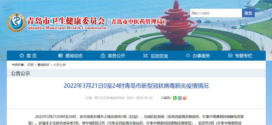 青岛昨日新增本土确诊病例1例.青岛昨日新增本土确诊病例1例是哪里的 青岛昨日新增本土确诊病例1例.青岛昨日新增本土确诊病例1例是哪里的