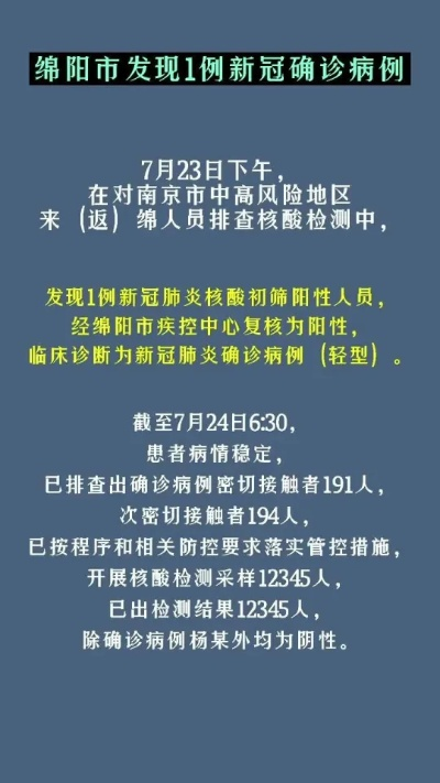 “四川绵阳新增1例本土确诊	” 四川绵阳确诊一例？